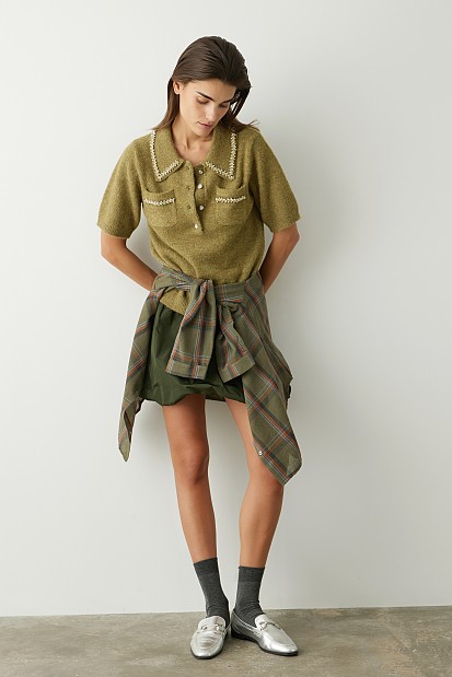 Къса пола с ластична талия