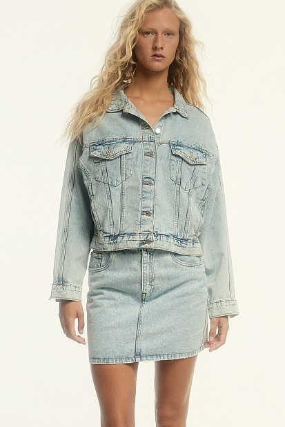 Mini denim skirt