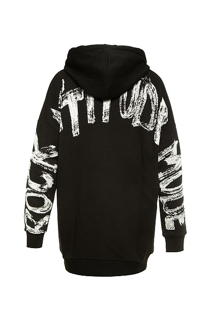 Hooded cardigan with logo