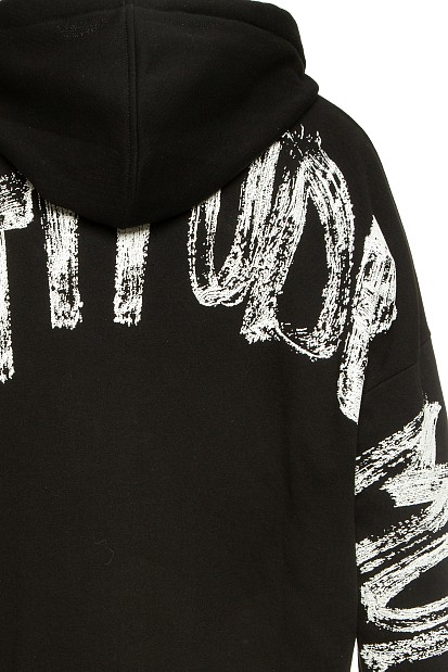 Hooded cardigan with logo