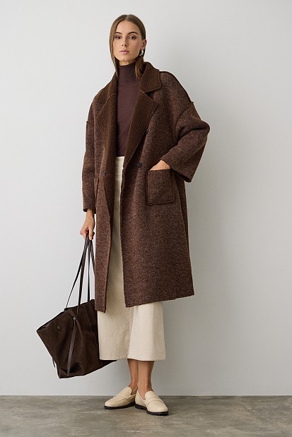 Longline boucle cardigan