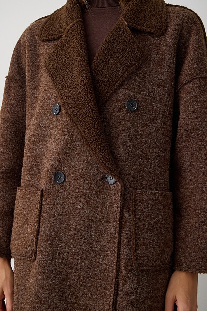 Longline boucle cardigan
