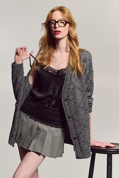 Longline knit cardigan