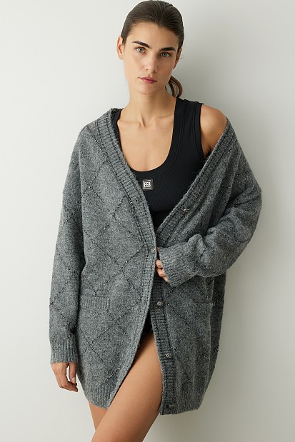 Longline knit cardigan