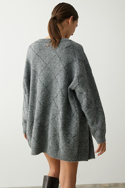 Longline knit cardigan
