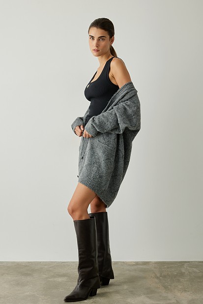 Longline knit cardigan