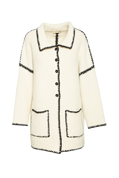 Knitted cardigan with embroidered detail