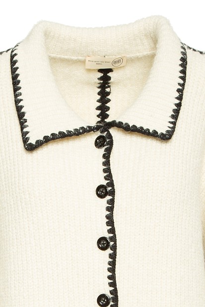 Knitted cardigan with embroidered detail