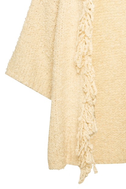 Boucle fringed cardigan