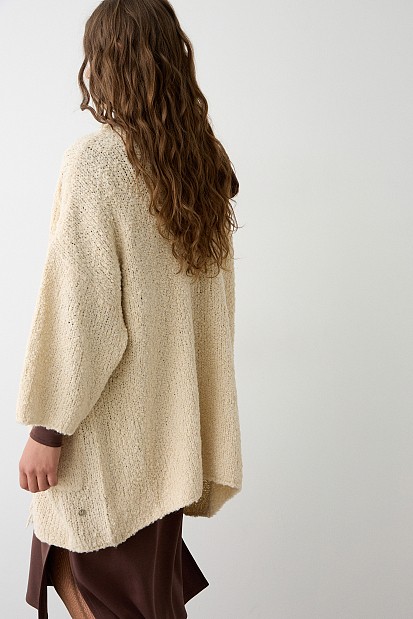 Boucle fringed cardigan