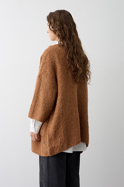 Boucle fringed cardigan