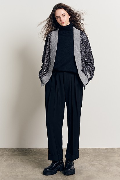 Velvet sequined cardigan
