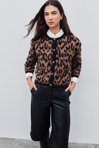 Animal print ζακέτα