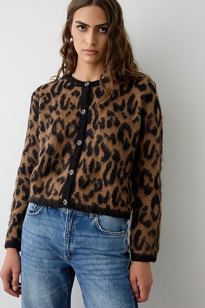 Animal print cardigan
