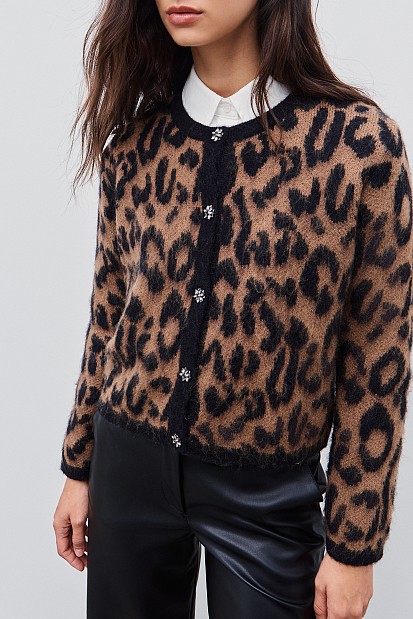 Animal print ζακέτα