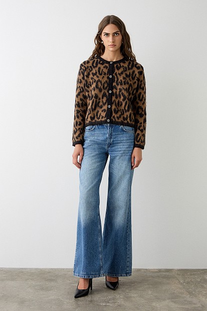 Animal print cardigan
