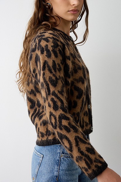 Animal print cardigan