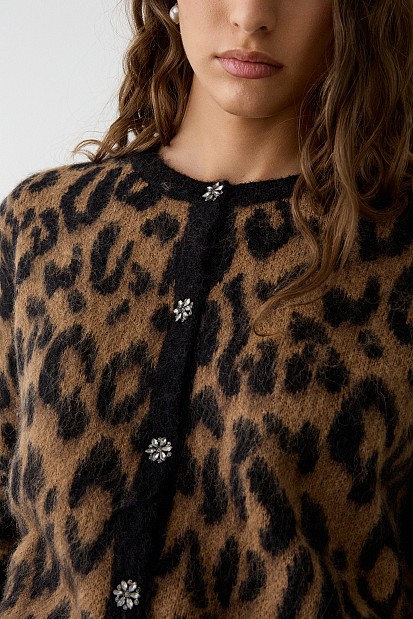 Animal print cardigan