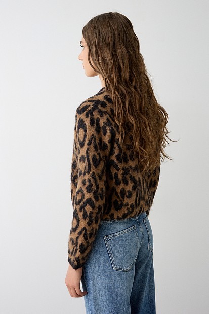 Animal print cardigan