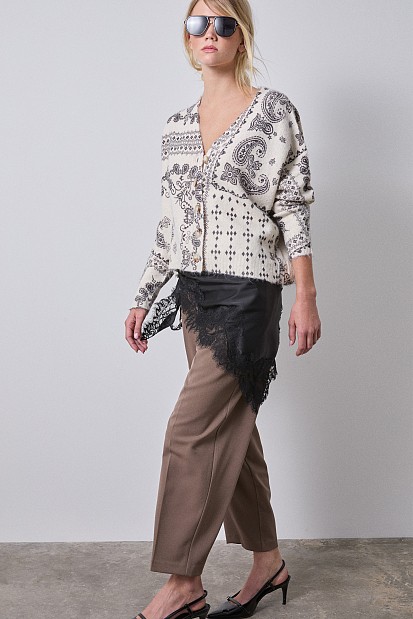 Printed knitted cardigan