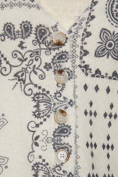Printed knitted cardigan