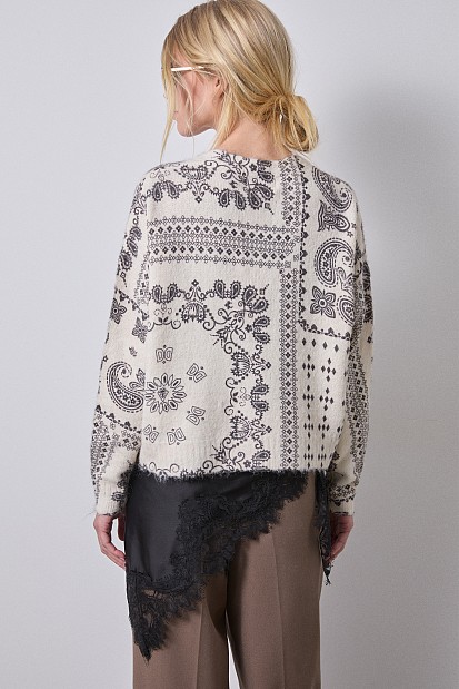Printed knitted cardigan