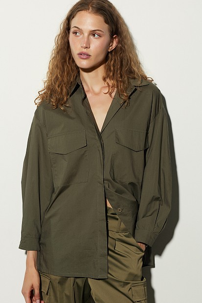 Oversized πουκάμισο με τσέπες