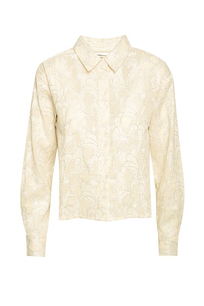 Shirt with long sleeves and lurex
