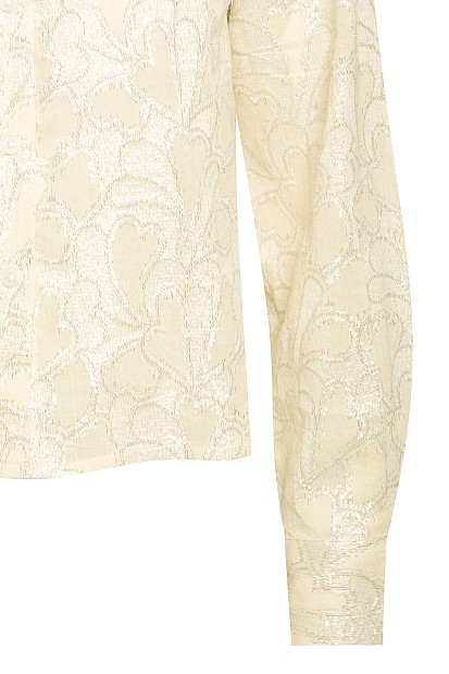 Shirt with long sleeves and lurex