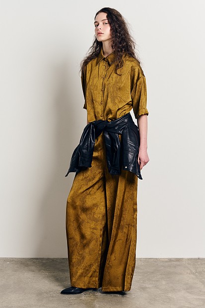 Κοντομάνικο σατέν πουκάμισο