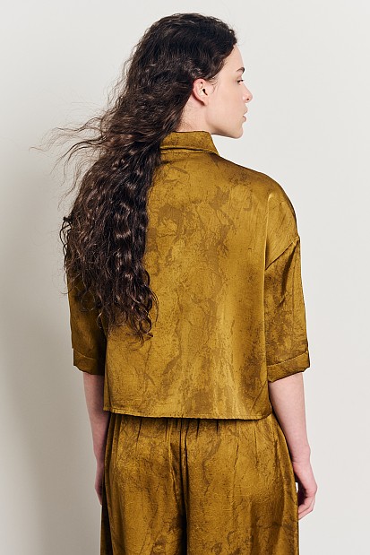 Κοντομάνικο σατέν πουκάμισο