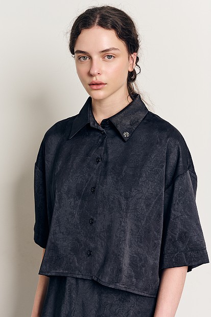 Κοντομάνικο σατέν πουκάμισο