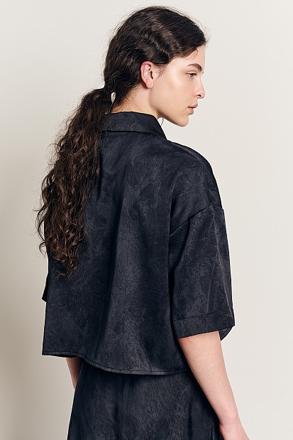 Κοντομάνικο σατέν πουκάμισο