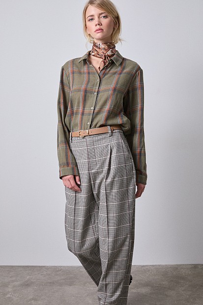 Checkered shirt with print