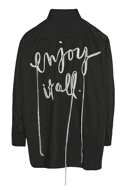 Shirt with embroidered back