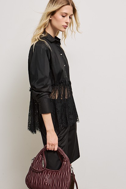 Πουκάμισο με συνδυασμό δαντέλας