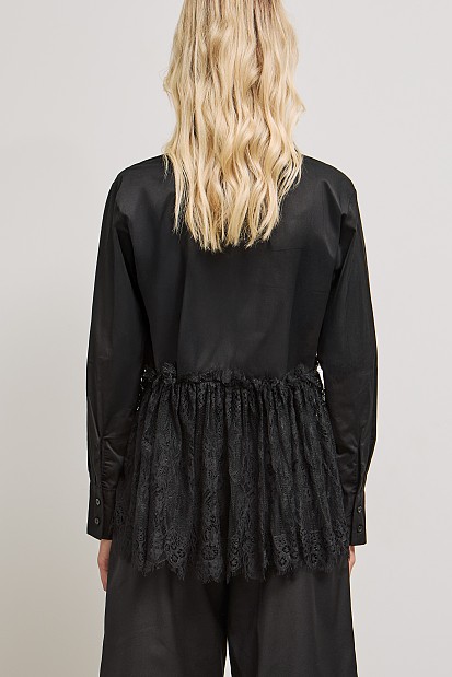 Πουκάμισο με συνδυασμό δαντέλας