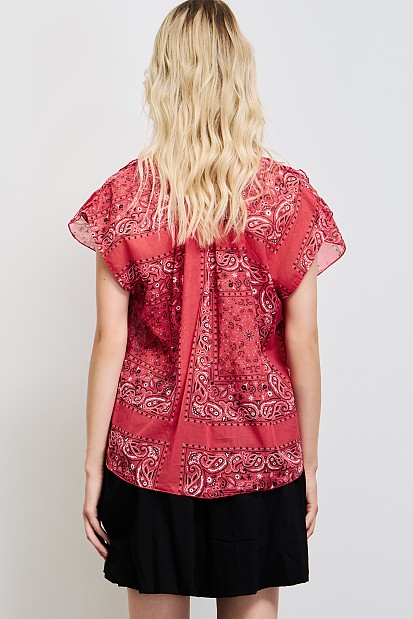 Printed shirt with ruffles