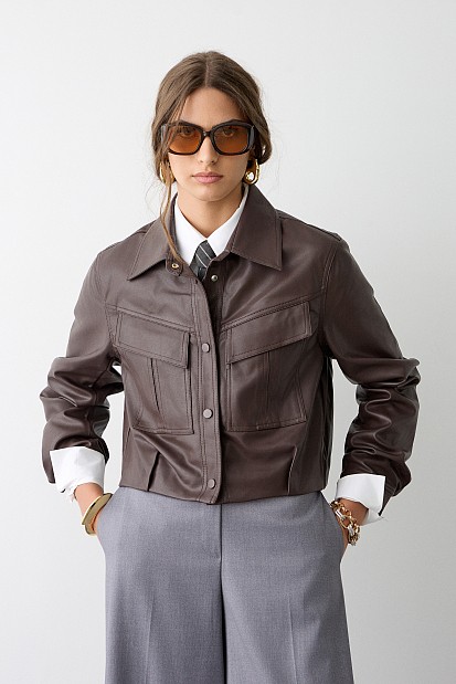 Κοντό τζάκετ δερματίνη