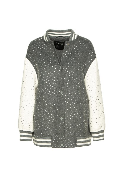 Jacket with rhinestones