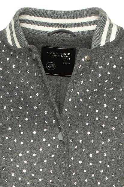 Jacket with rhinestones