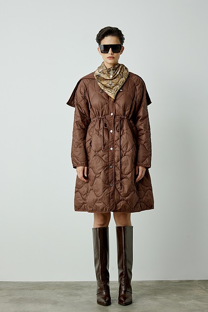 Μακρύ αδιάβροχο puffer μπουφάν