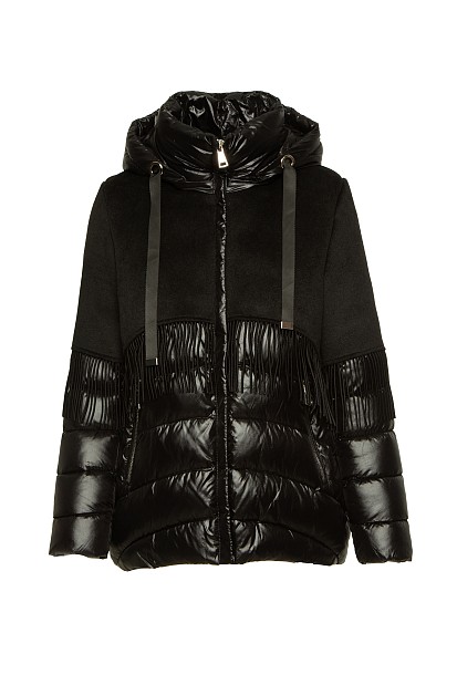 Puffer fringed jacket
