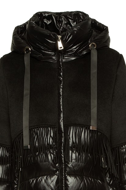Puffer fringed jacket