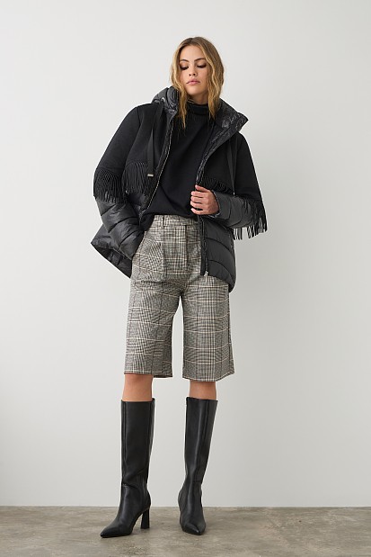 Puffer fringed jacket