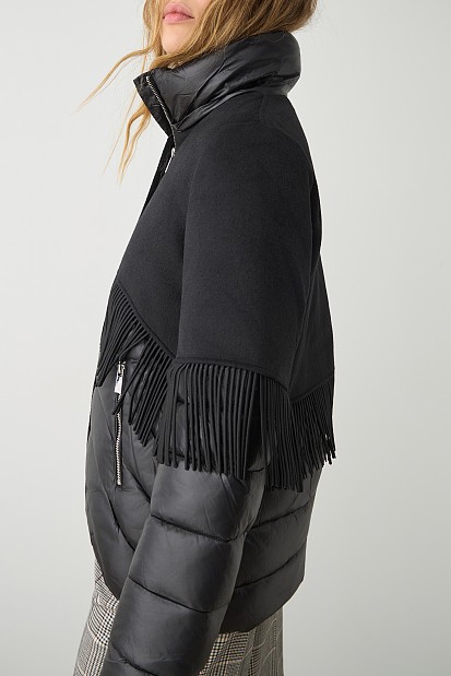 Puffer fringed jacket