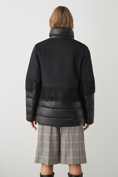 Puffer fringed jacket