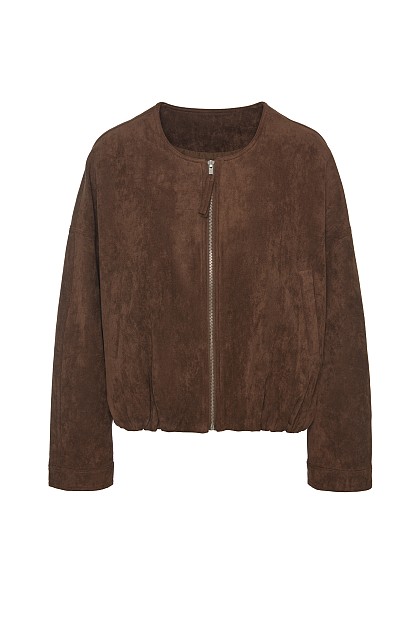 Bomber jacket in suede effect