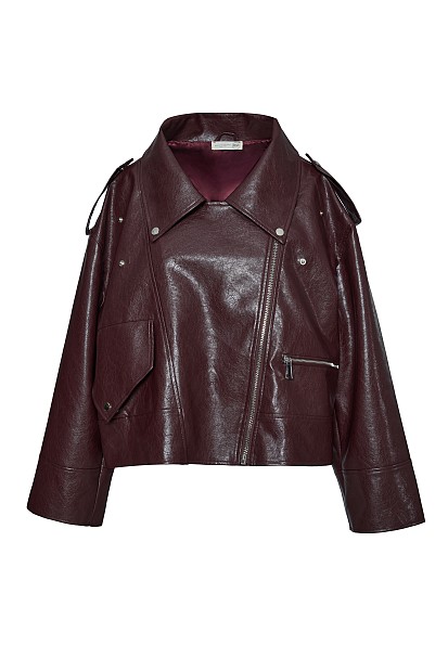 Chaqueta oversize efecto piel