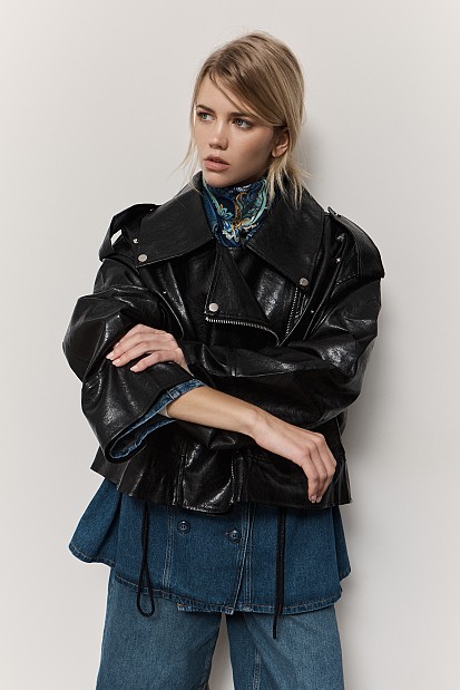 Leatherlook oversized jacket